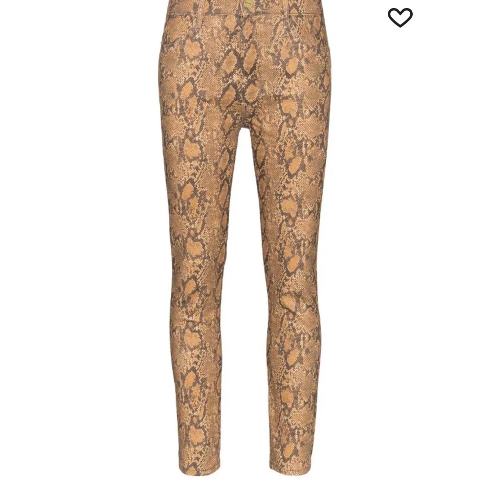 Frame Le High Skinny Crop Snake Print Jeans